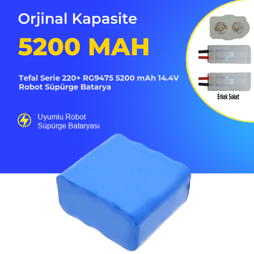 Tefal Serie 220+ RG9475 5200 mAh 14.4V Robot Süpürge Batarya