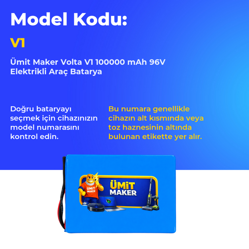 Volta V1 100000 mAh 96V Elektrikli Araç Batarya