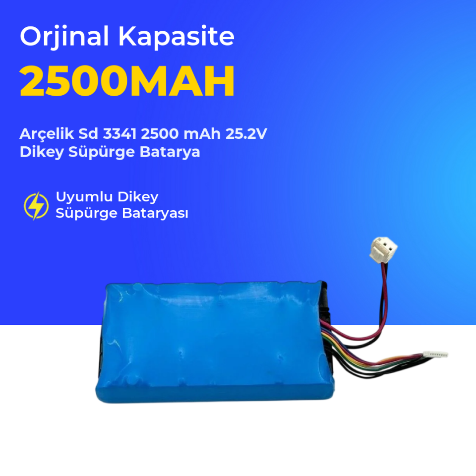 Arçelik Sd 3341 2500 mAh 25.2V Dikey Süpürge Batarya