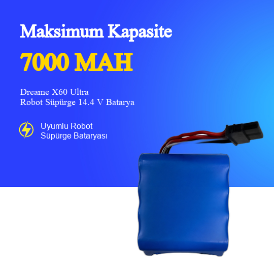Dreame X60 Ultra Robot Süpürge 7000 mAh Batarya
