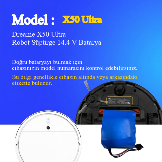 Dreame X50 Ultra Robot Süpürge 6400 mAh Batarya