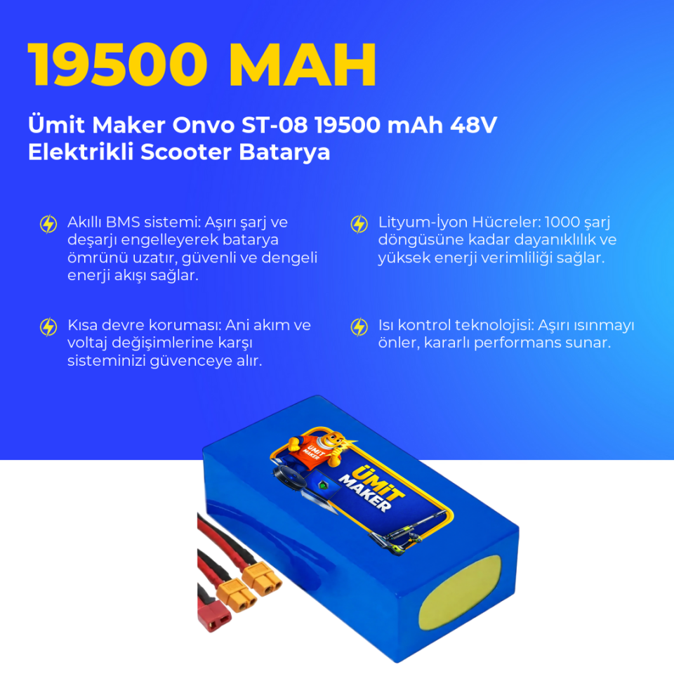 Onvo ST-08 19500 mAh 48V Elektrikli Scooter Batarya