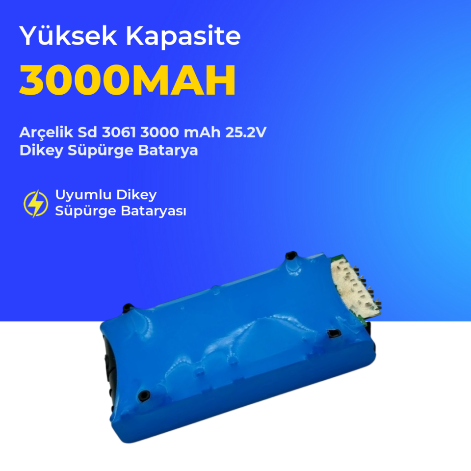 Arçelik Sd 3061 3000 mAh 25.2V Dikey Süpürge Batarya