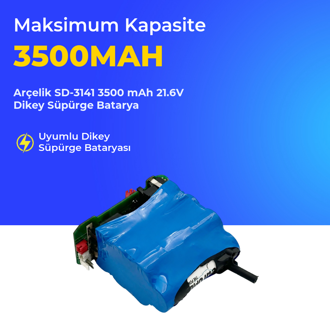 Arçelik SD-3141 3500 mAh 21.6V Dikey Süpürge Batarya