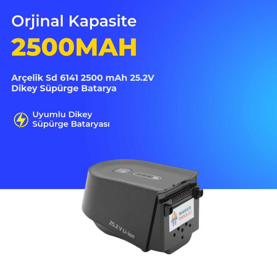 Arçelik Sd 6141 2500 mAh 25.2V Dikey Süpürge Batarya