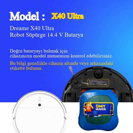 Dreame X40 Ultra Robot Süpürge 6400 mAh Batarya