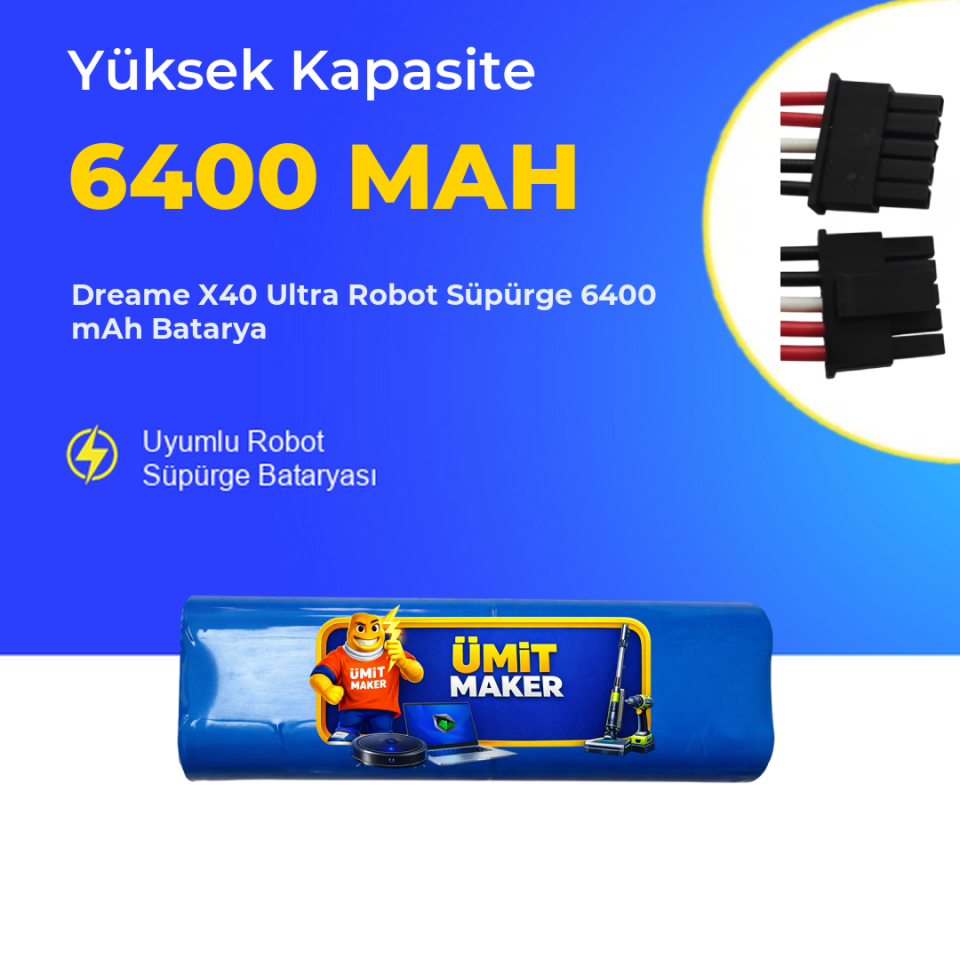 Dreame X40 Ultra Robot Süpürge 6400 mAh Batarya