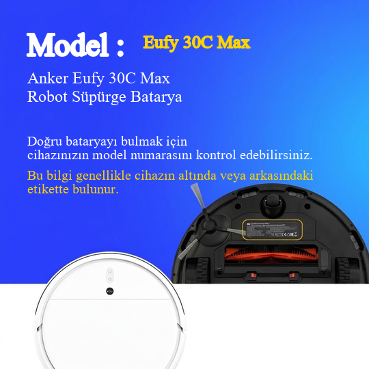 Anker Eufy 30C Max Robot Süpürge 3500 Mah 14.4 V Batarya – Orjinal Uyumlu Uzun Ömürlü, Yüksek Performans Pil