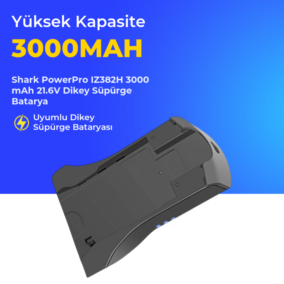 Shark PowerPro IZ382H 3000 mAh 21.6V Dikey Süpürge Batarya