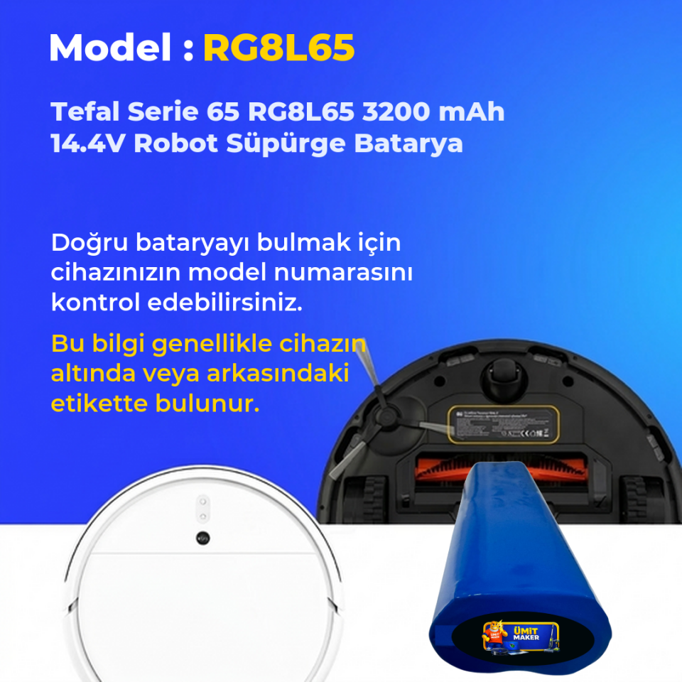 Tefal Serie 65 RG8L65 3200 mAh 14.4V Robot Süpürge Batarya