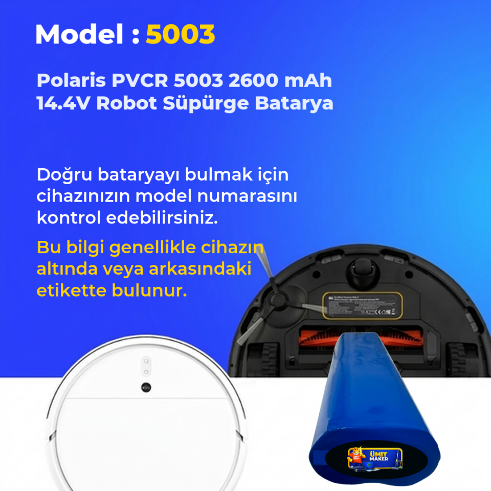Polaris PVCR 5003 2600 mAh 14.4V Robot Süpürge Batarya