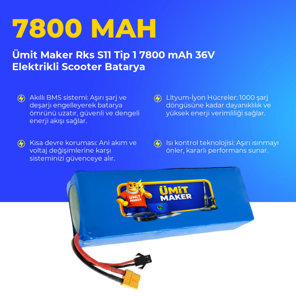 Rks S11 Tip 1 7800 mAh 36V Elektrikli Scooter Batarya