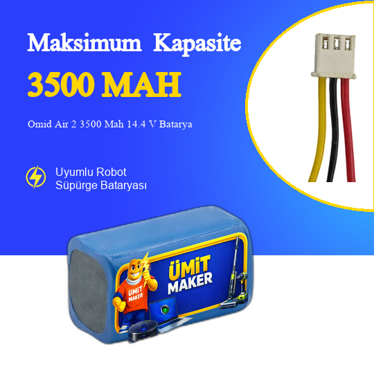 Omid Air 2 3500 Mah 14.4 V Batarya – Orjinal Uyumlu Uzun Ömürlü, Yüksek Performans Pil