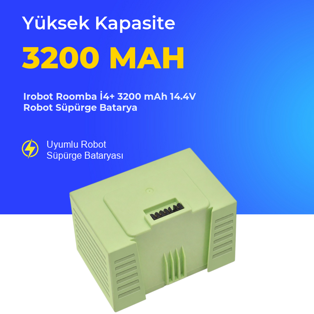 Irobot Roomba İ4+ 3200 mAh 14.4V Robot Süpürge Batarya