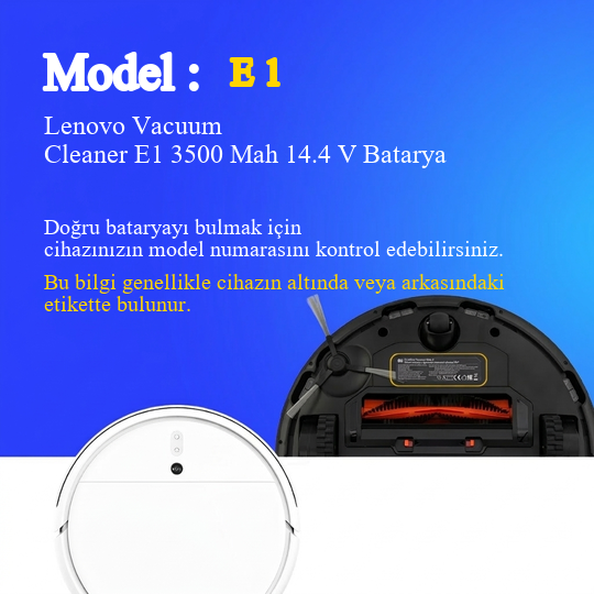 Lenovo Vacuum Cleaner E1 3500 Mah 14.4 V Batarya – Orjinal Uyumlu Uzun Ömürlü, Yüksek Performans Pil