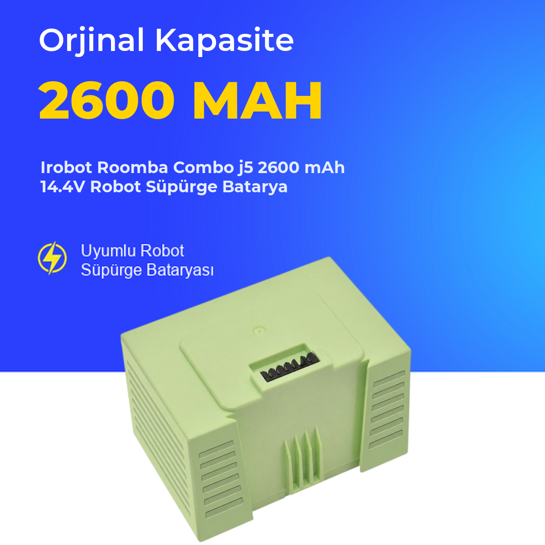 Irobot Roomba Combo j5 2600 mAh 14.4V Robot Süpürge Batarya