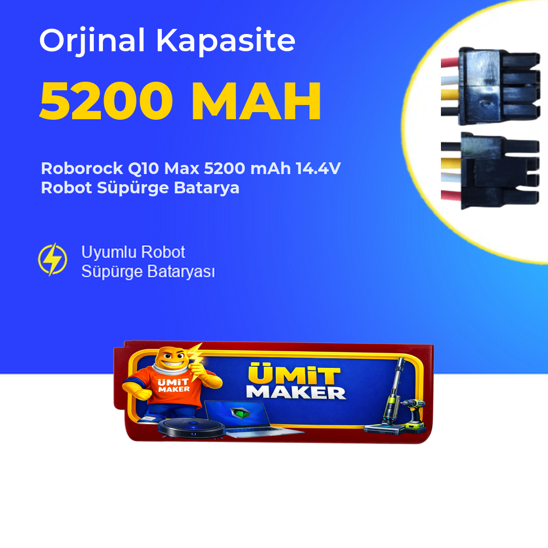 Roborock Q10 Max 5200 mAh 14.4V Robot Süpürge Batarya