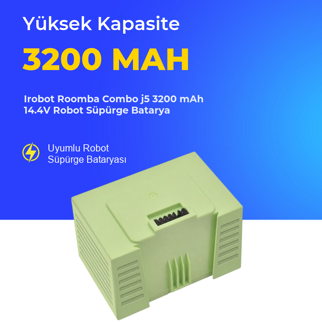 Irobot Roomba Combo j5 3200 mAh 14.4V Robot Süpürge Batarya