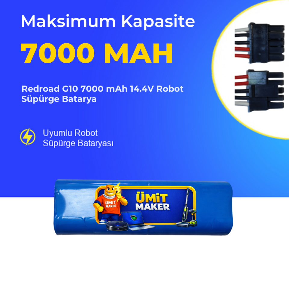 Redroad G10 7000 mAh 14.4V Robot Süpürge Batarya