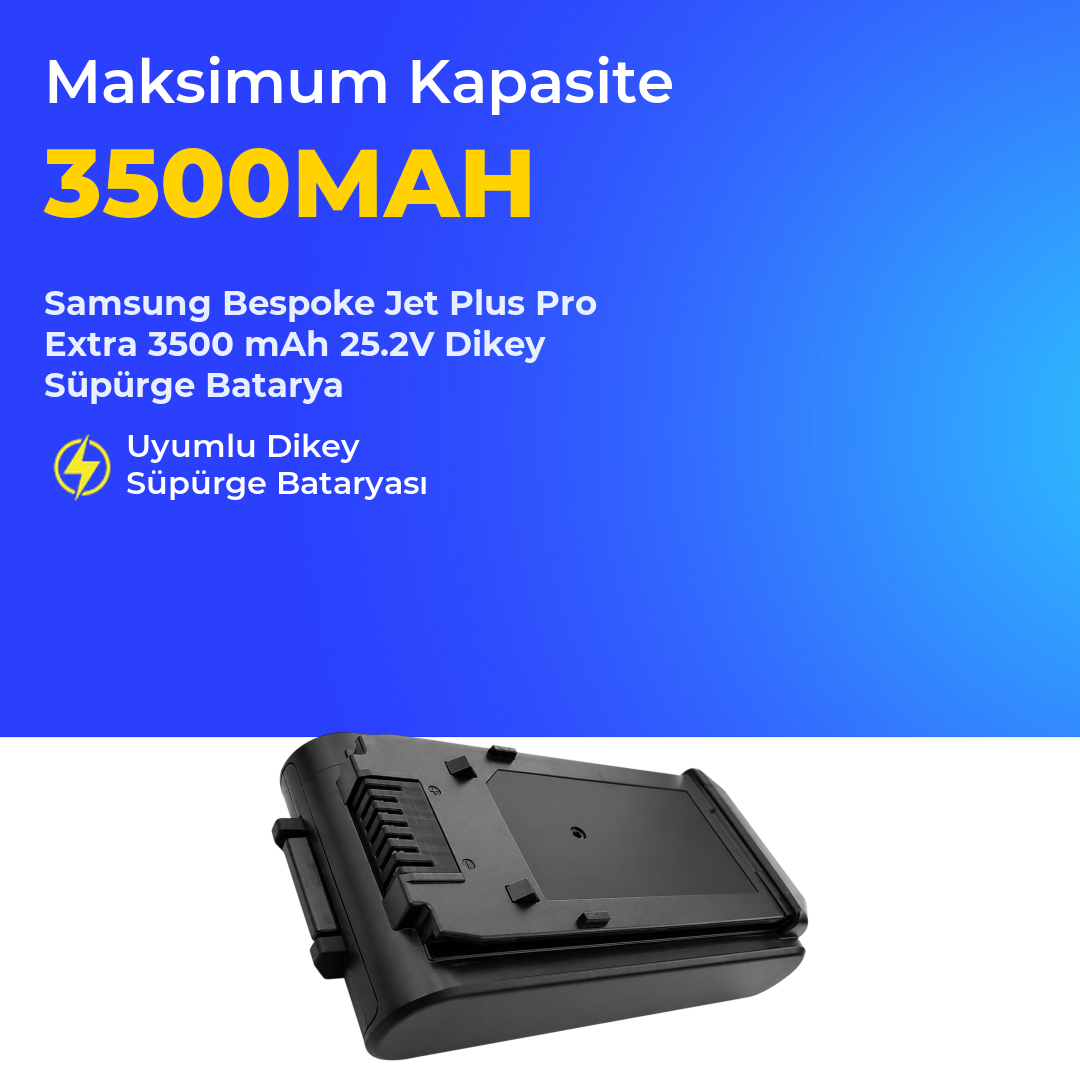 Samsung Bespoke Jet Plus Pro Extra 3500 mAh 25.2V Dikey Süpürge Batarya