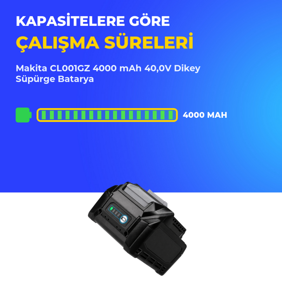 Makita CL001GZ 4000 mAh 40,0V Dikey Süpürge Batarya
