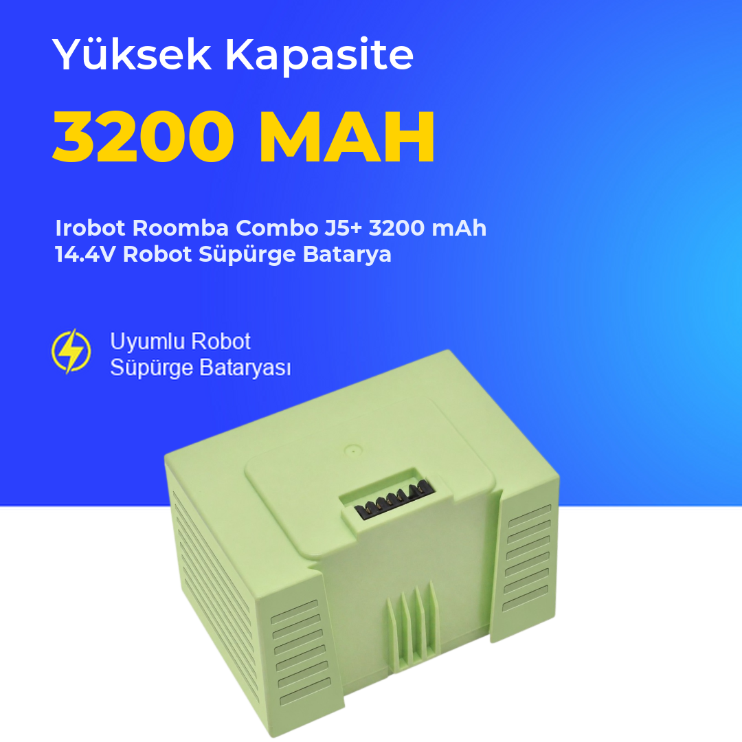 Irobot Roomba Combo J5+ 3200 mAh 14.4V Robot Süpürge Batarya