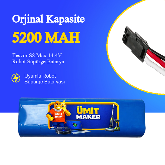 Tesvor S8 Max Robot Süpürge 5200 mAh Batarya