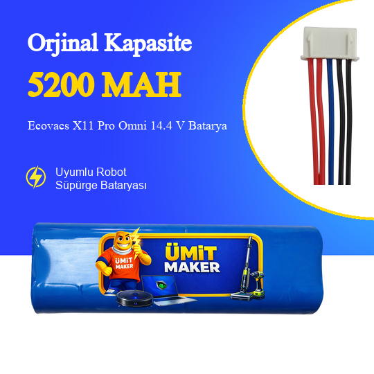 Ecovacs X11 Pro Omni 5200 mAh Batarya