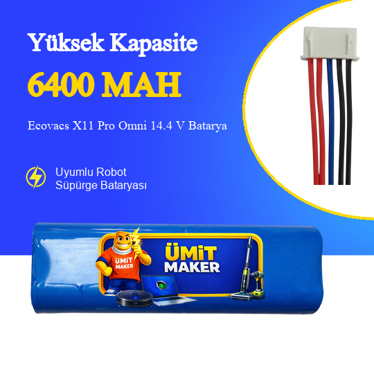 Ecovacs X11 Pro Omni 6400 mAh Batarya