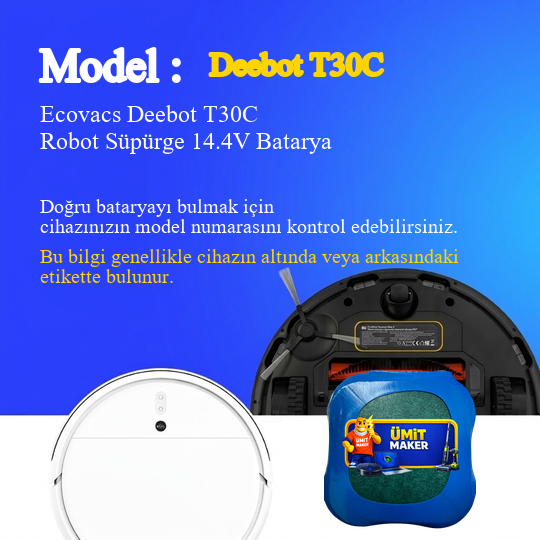 Ecovacs Deebot T30C Robot Süpürge 5200 mAh Batarya