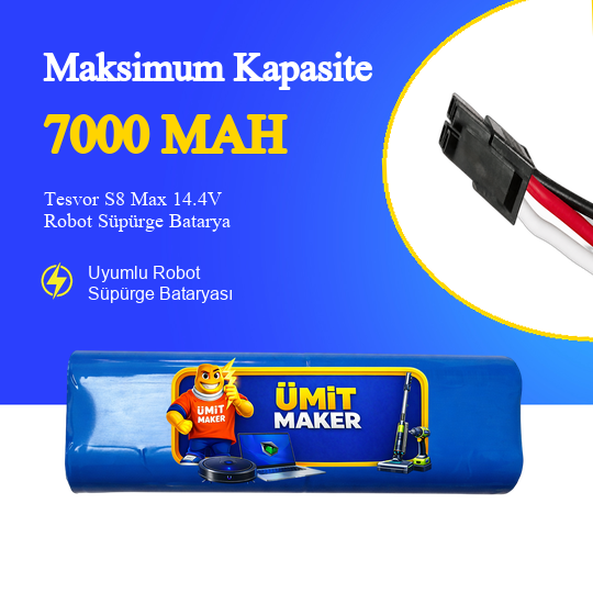 Tesvor S8 Max Robot Süpürge 7000 mAh Batarya