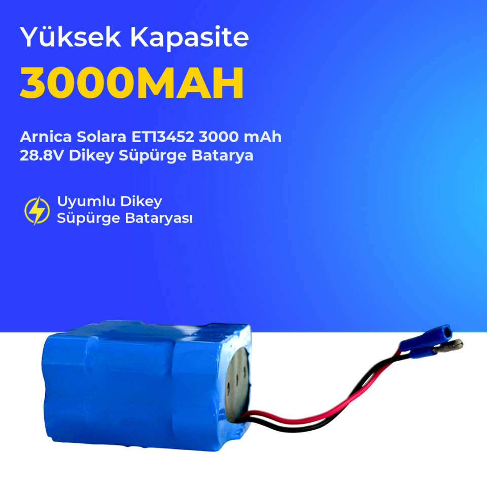 Arnica Solara ET13452 3000 mAh 28.8V Dikey Süpürge Batarya
