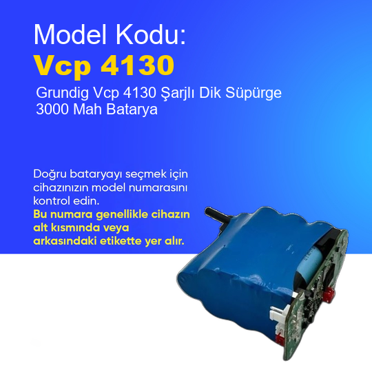 Grundig Vcp 4130 Şarjlı Dik Süpürge 3000 Mah Batarya
