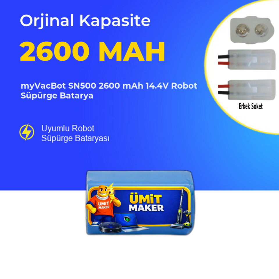 myVacBot SN500 2600 mAh 14.4V Robot Süpürge Batarya