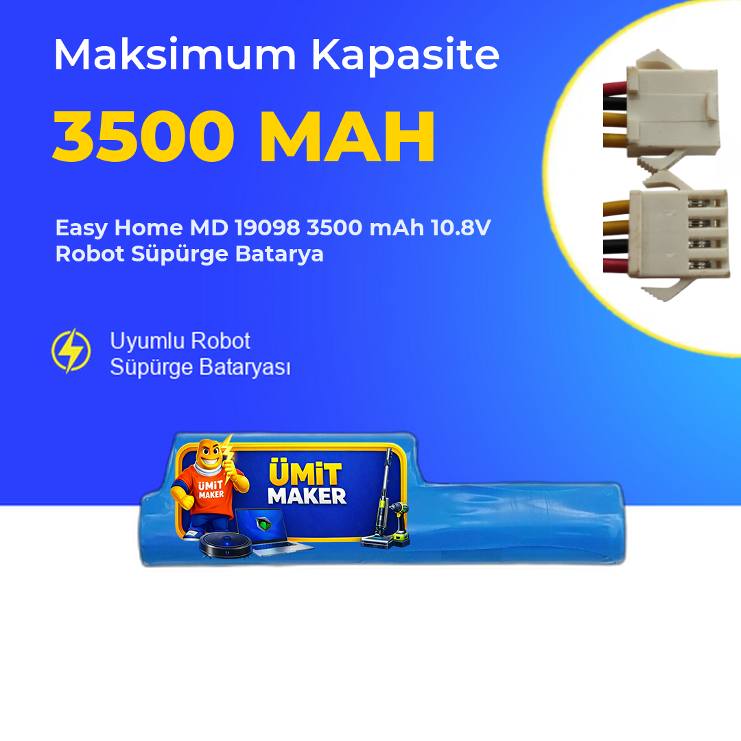Easy Home MD 19098 3500 mAh 10.8V Robot Süpürge Batarya