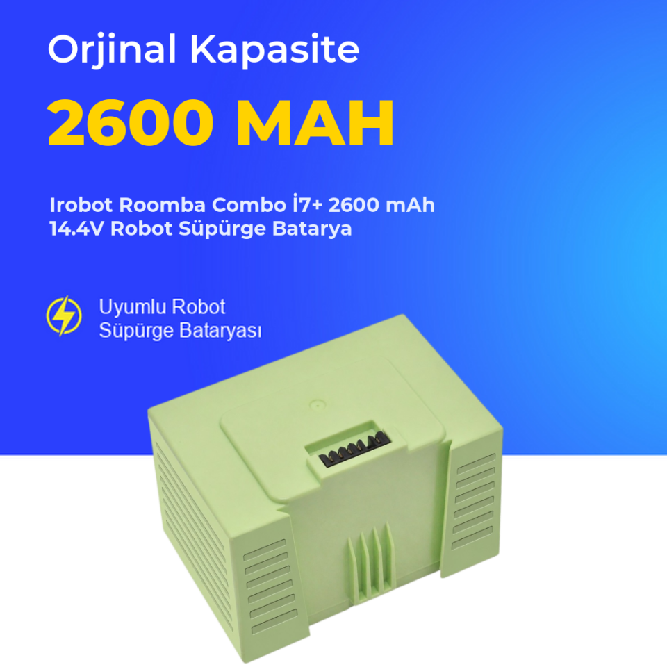 Irobot Roomba Combo İ7+ 2600 mAh 14.4V Robot Süpürge Batarya