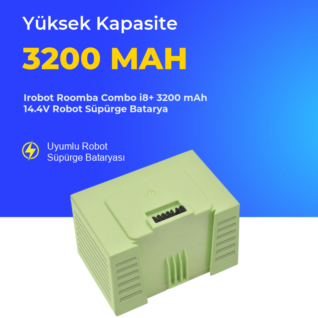 Irobot Roomba Combo i8+ 3200 mAh 14.4V Robot Süpürge Batarya