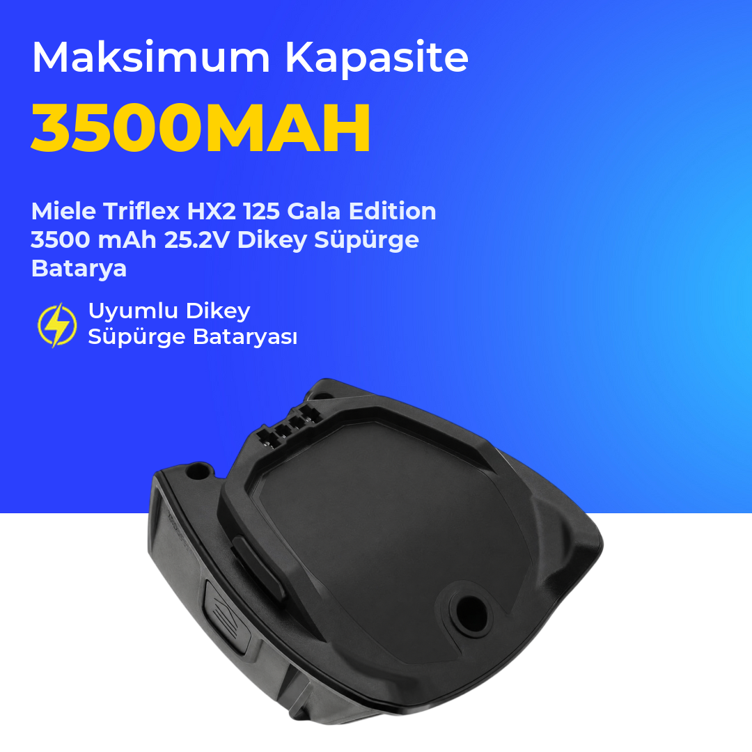 Miele Triflex HX2 125 Gala Edition 3500 mAh 25.2V Dikey Süpürge Batarya
