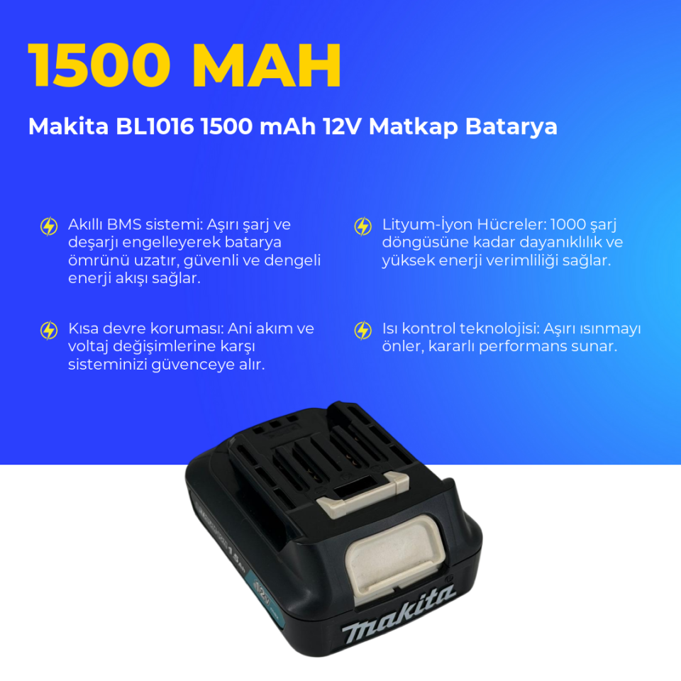 Makita BL1016 1500 mAh 12V Matkap Batarya