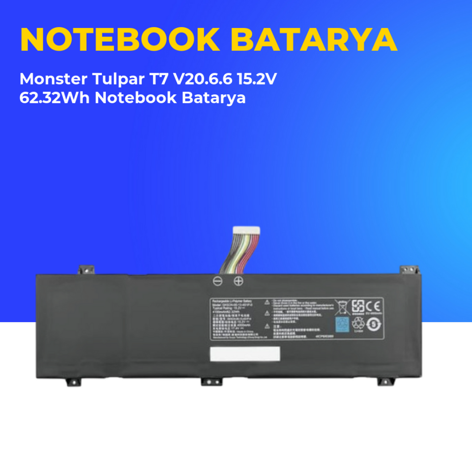 Monster Tulpar T7 V20.6.6 15.2V 62.32Wh Notebook Batarya