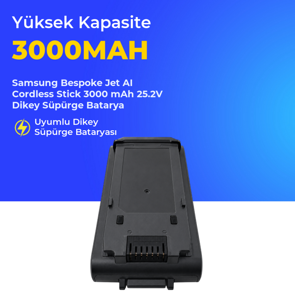 Samsung Bespoke Jet AI Cordless Stick 3000 mAh 25.2V Dikey Süpürge Batarya