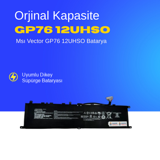 Msı Vector GP76 12UHSO Batarya Pil – Yüksek Performanslı, Uzun Ömürlü, Orijinal Uyumlu Güç Kaynağı