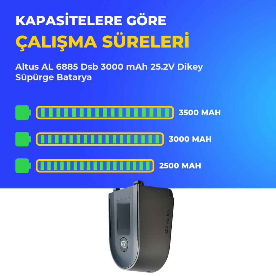 Altus AL 6885 Dsb 3000 mAh 25.2V Dikey Süpürge Batarya
