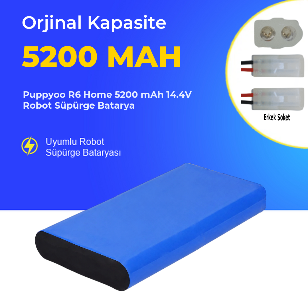 Puppyoo R6 Home 5200 mAh 14.4V Robot Süpürge Batarya