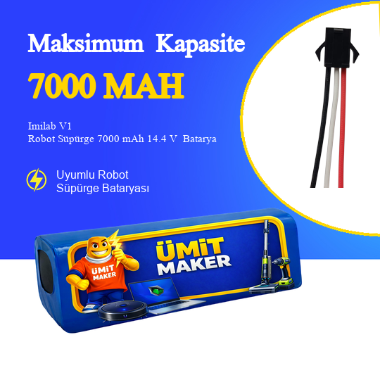Imilab V1  Robot Süpürge 7000 mAh 14.4 V  Batarya – Orjinal Uyumlu Uzun Ömürlü, Yüksek Performans Pil