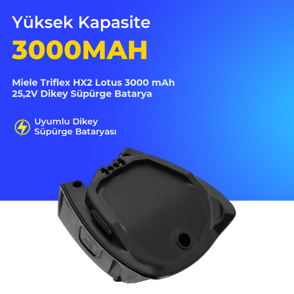 Miele Triflex HX2 Lotus 3000 mAh 25,2V Dikey Süpürge Batarya