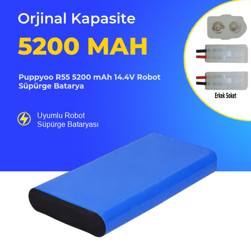 Puppyoo R55 5200 mAh 14.4V Robot Süpürge Batarya