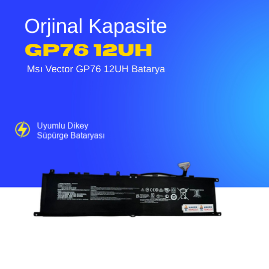 Msı Vector GP76 12UH Batarya Pil – Yüksek Performanslı, Uzun Ömürlü, Orijinal Uyumlu Güç Kaynağı