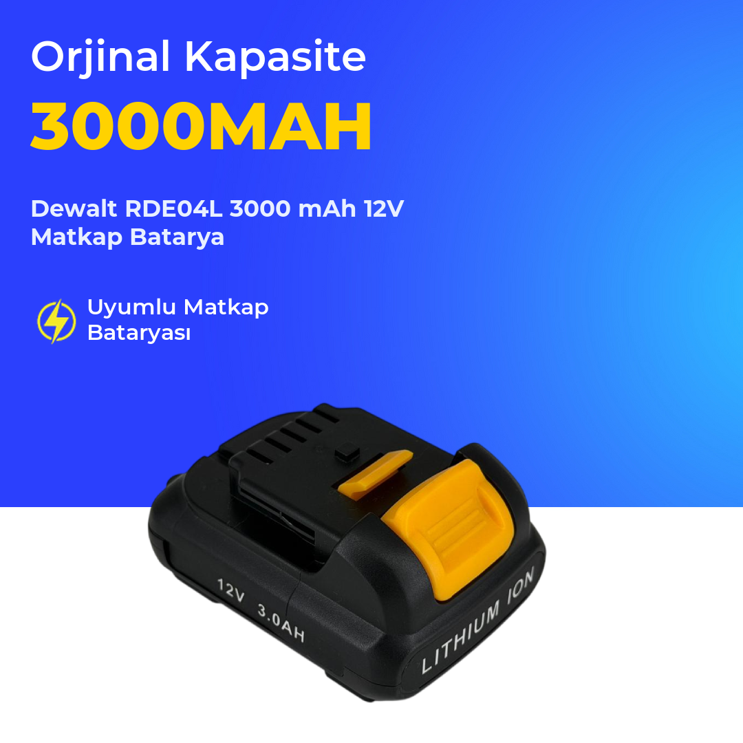Dewalt RDE04L 3000 mAh 12V Matkap Batarya