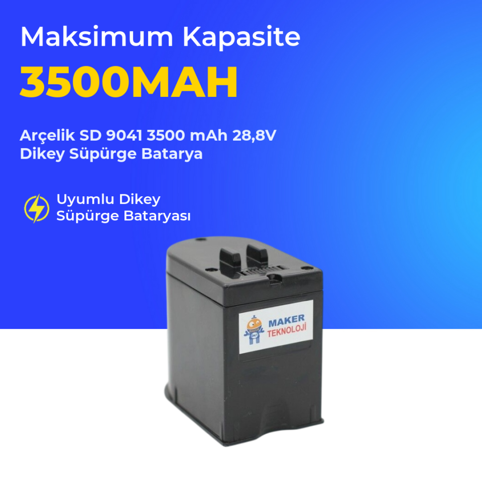 Arçelik SD 9041 3500 mAh 28,8V Dikey Süpürge Batarya